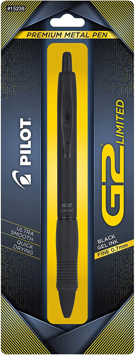 Pilot Pen 15238 G2 Limited Premium Gel Ink Pen Fine Point Barrel Black Gel Ink
