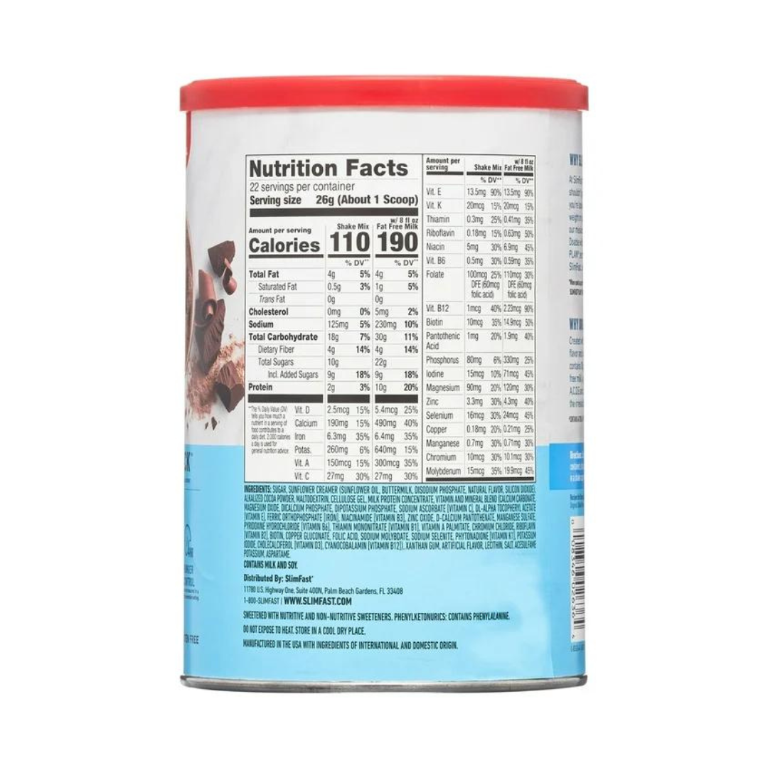 Slimfast Original Rich Chocolate Royale Meal Replacement Shake Mix 1.26 lb (572g)