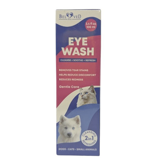 Beloved Pets Eye Wash Removes Tear Stains Cat & Dog, 100 ml / 3.4 fl oz
