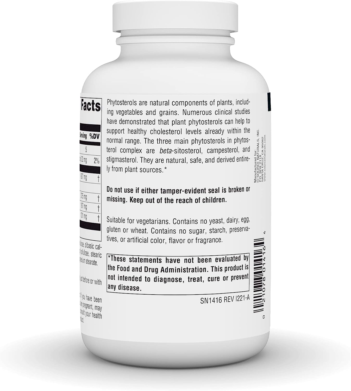 Source Naturals Mega Strength Beta Sitosterol Dietary Supplement 375mg 120 Tablets