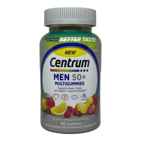 Centrum Men 50+ Multigummies Assorted Natural Fruit Flavors, 80 Count
