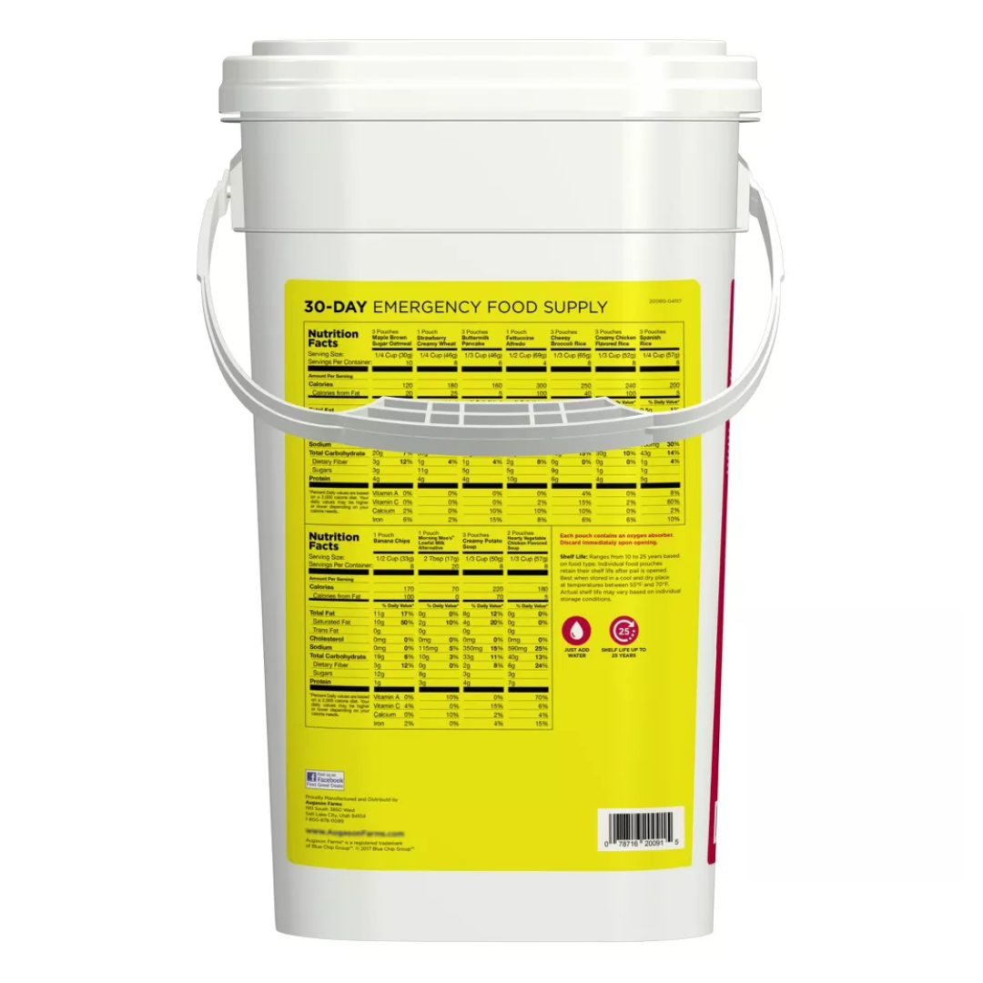 Augason Farms 30 Day Emergency Food Supply Deluxe, 1 Person Kit