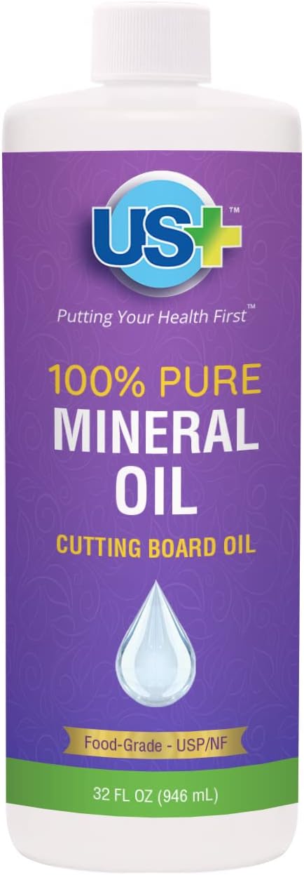 USplus 100% Pure Mineral Oil, Cutting Board Oil, Food-Grade, 946 ml / 32 fl oz