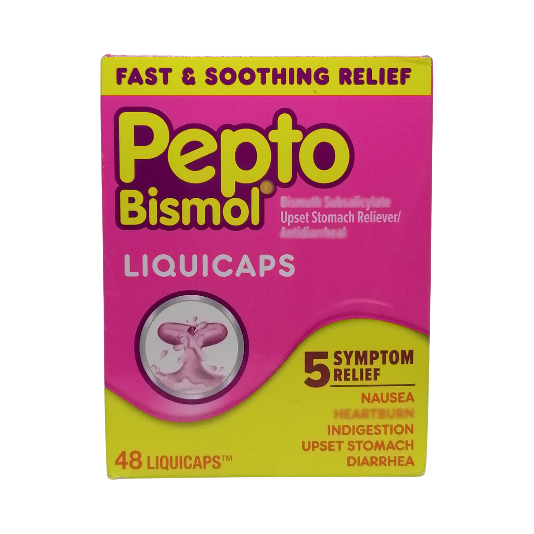 Pepto Bismol Upset Stomach Reliever, 48 Liquicaps