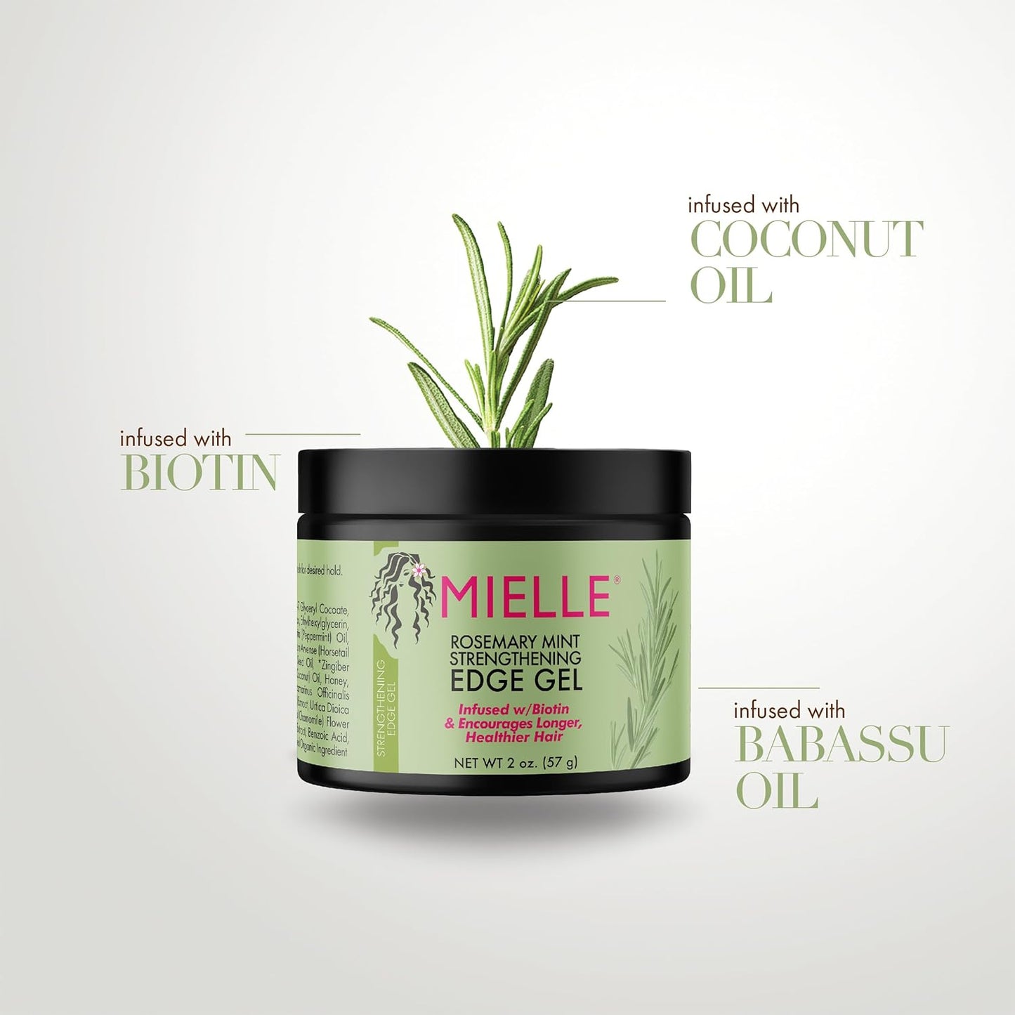 Mielle Rosemary Mint Strengthening Edge Gel Hair Treatment 2 oz (57g)
