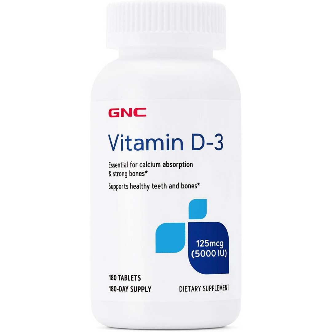 GNC Vitamin D-3 125mcg 5000IU 180 Tablets