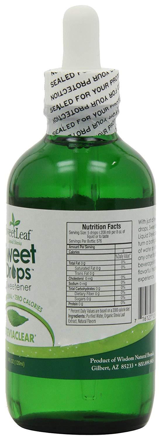 SweetLeaf  Liquid Stevia, Sweet Drops Sweetener 120ml (Steviaclear)