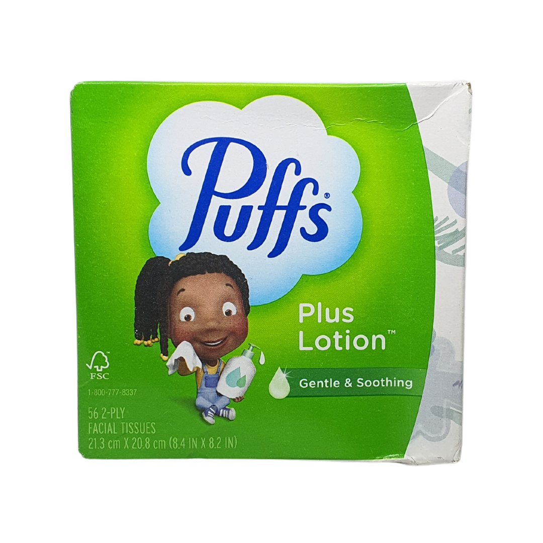 Puffs Plust Lotion Gentle & Soothing 56 2-Ply Facial Tissues (21.3cm x 20.8cm)