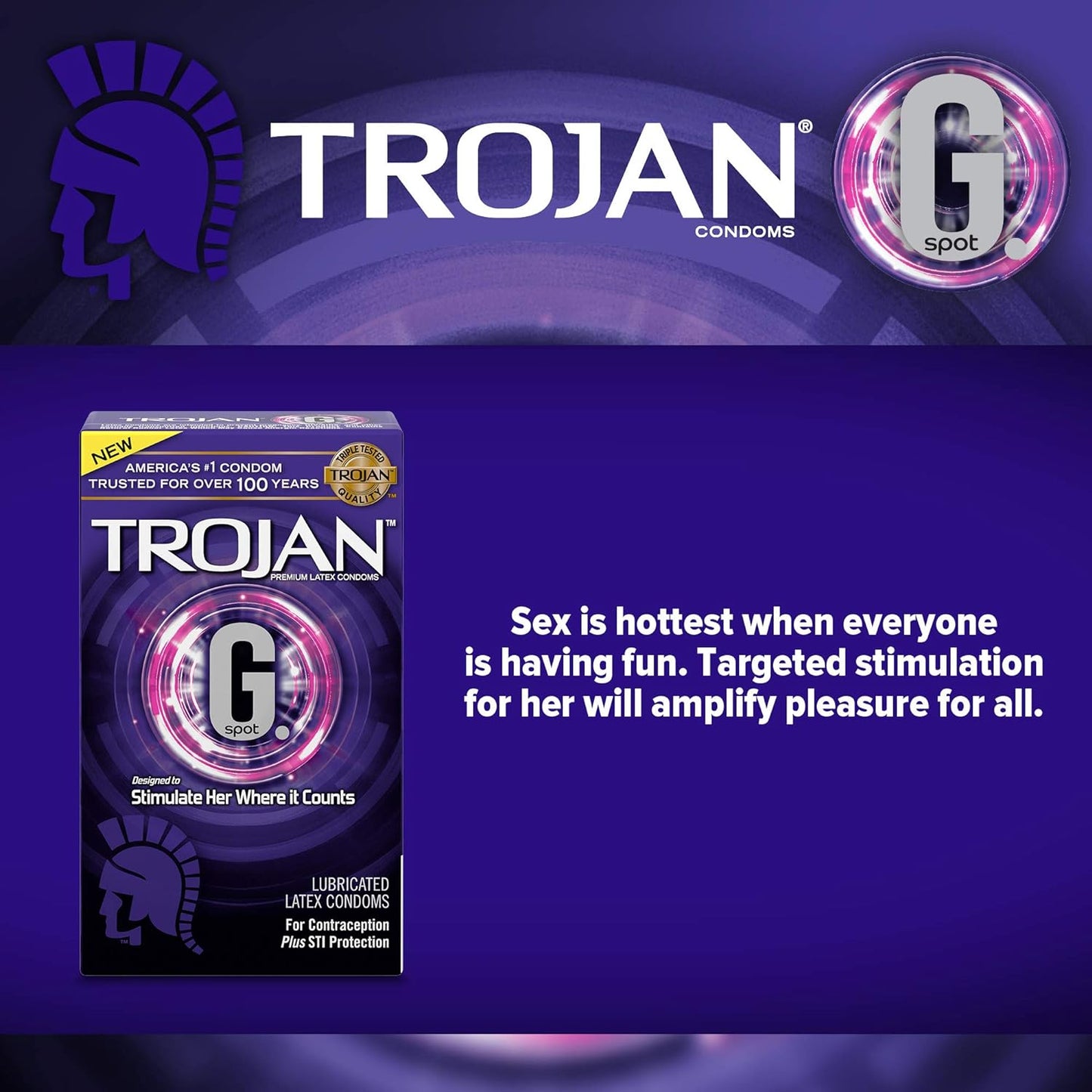 Trojan G Spot Lubricated Latex Condom (24 Count)