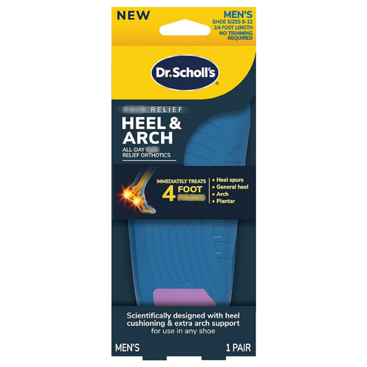 Dr. Scholl’s Heel & Arch Comfort Support Insoles for Men 8–12 ,1 Pair