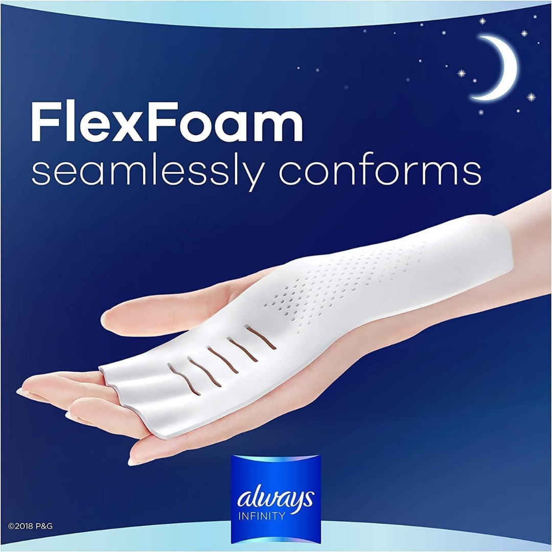 Always Infinity FlexFoam Extra Heavy Overnight 5 Size, 22 Pads