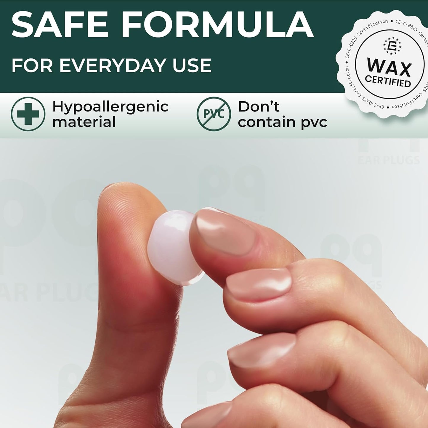 PQ Earplug with Sound Blocking Level of 32 Db (15 Wax Pillows)