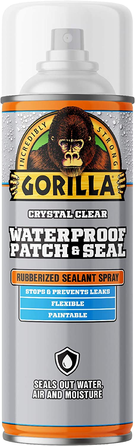 Gorilla Crystal Clear Waterproof Patch & Seal Rubberized Sealant Spray 14 oz (Packaging May Vary)