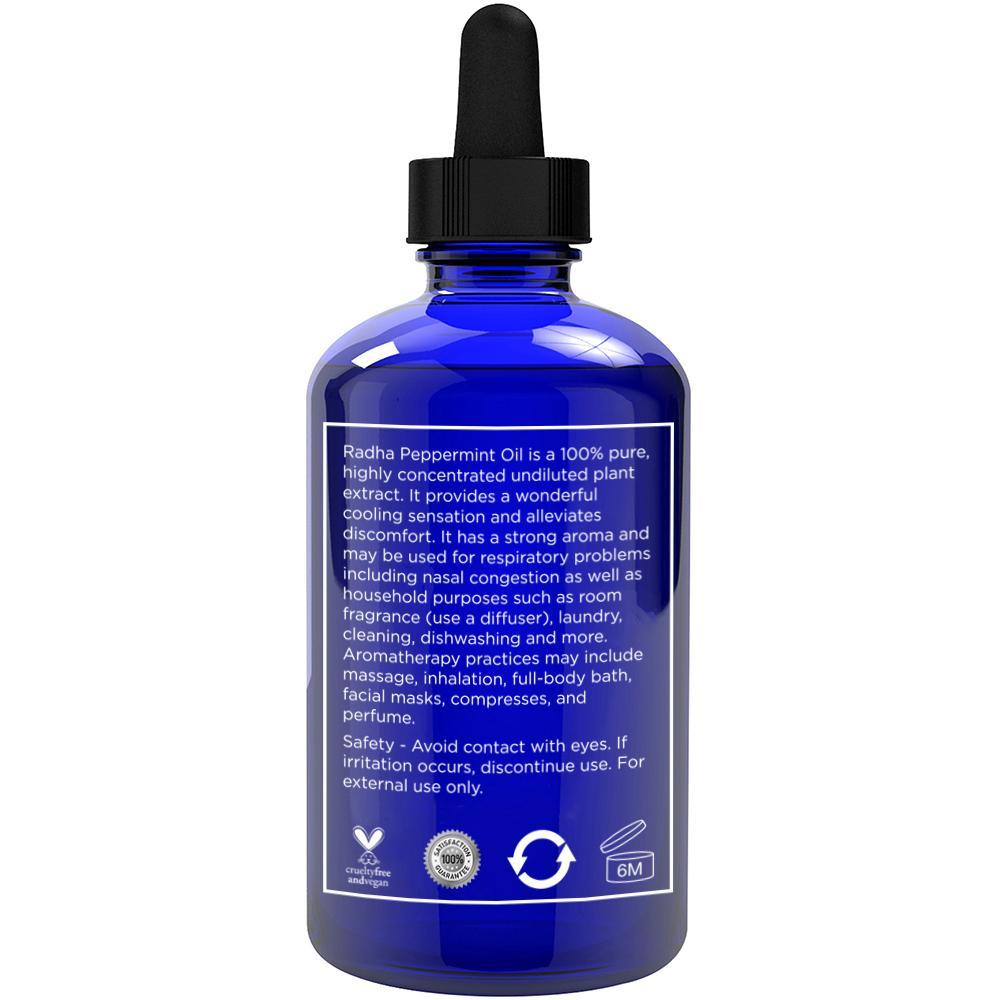 Radha Beauty 100% Pure & Natural Essential Peppermint Oil 4 fl.oz