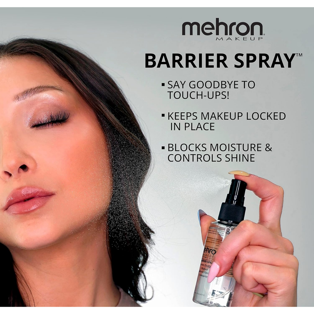 Mehron Makeup Barrier Spray Sealer Fixative, 2 oz / 60 ml