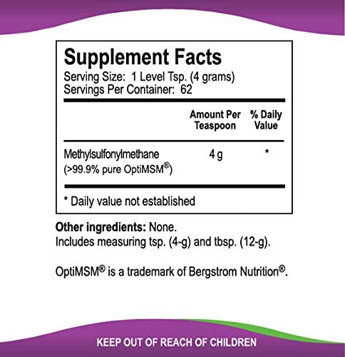 MSMPure Coarse Powder Flakes Organic Sulfur Crystals, 8.8 oz. / 250 g PACKAGING MAY VARY