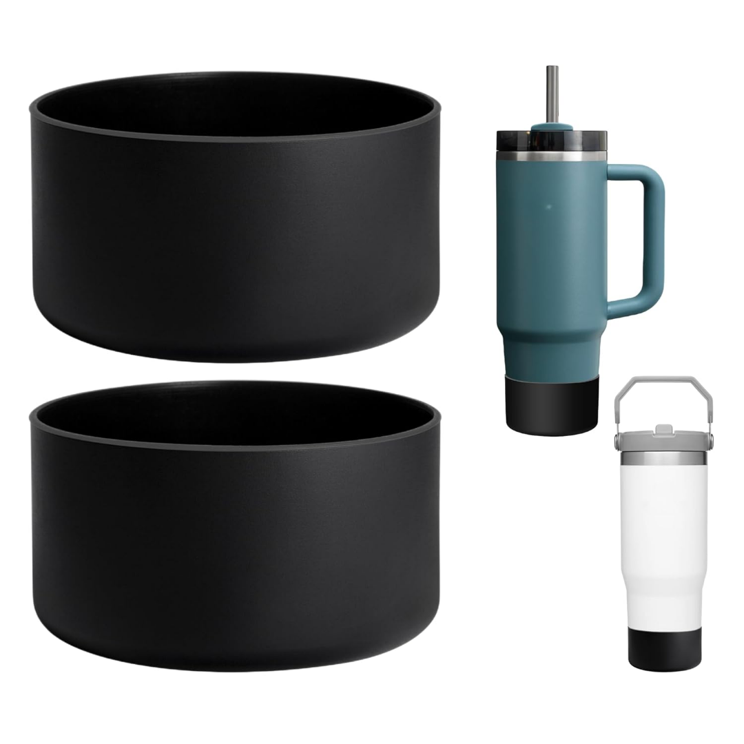 Lonparry Black Silicone Boot for Tumblers 2.9-2.95 inch, 2-Pack