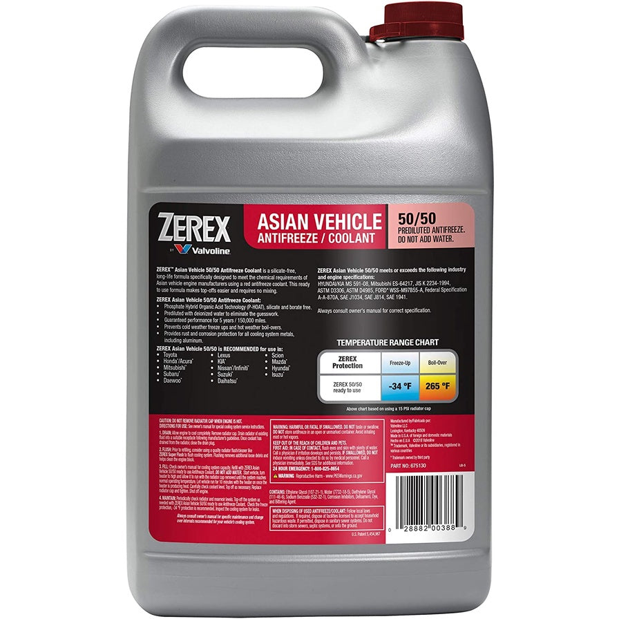 Valvoline Zerex Asian Vehicle Silicate & Borate Free Formula AntiFreeze Coolant 3.78 L