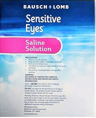 Bausch + Lomb Contact Lens / Sensitive Eyes Saline Solution 24 Fl Oz / 710 ml