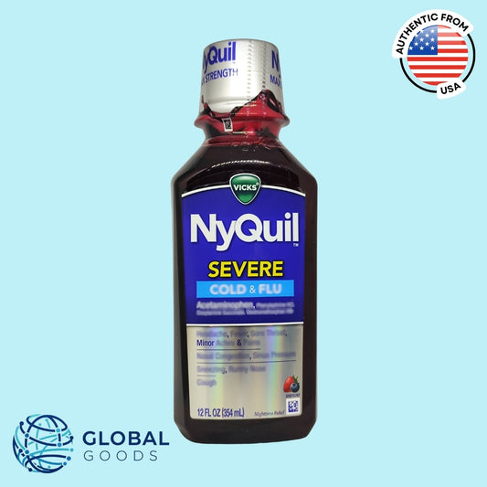 Vicks NyQuil Severe Max Strength Berry Flavor, 12 fl. oz. / 354 ml