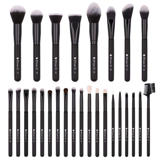 DUcare Makeup Brushes 27 Pieces Professional Makeup Brush Set Premium Synthetic Goat Pony Hair