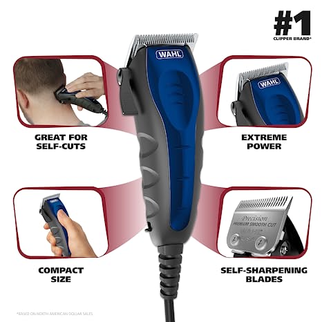 Wahl Clipper Self Cut Hair Cutting Kit Model 79467 With Adjustable Taper Lever