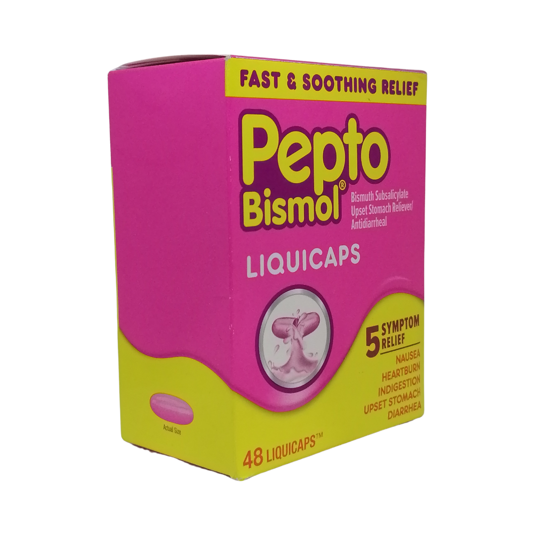 Pepto Bismol Upset Stomach Reliever, 48 Liquicaps