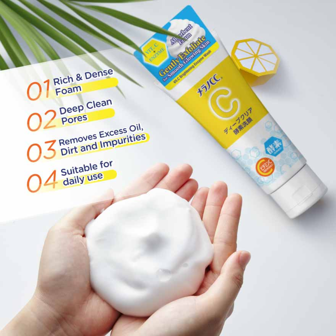 Rohto Japan Melano CC Deep Clear Enzyme Face Wash, 130 g