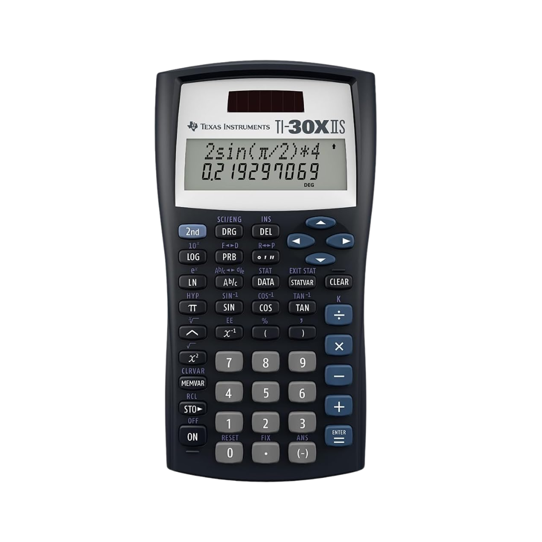 Texas Instruments TI-30XIIS Scientific Calculator, Black with Blue Accents
