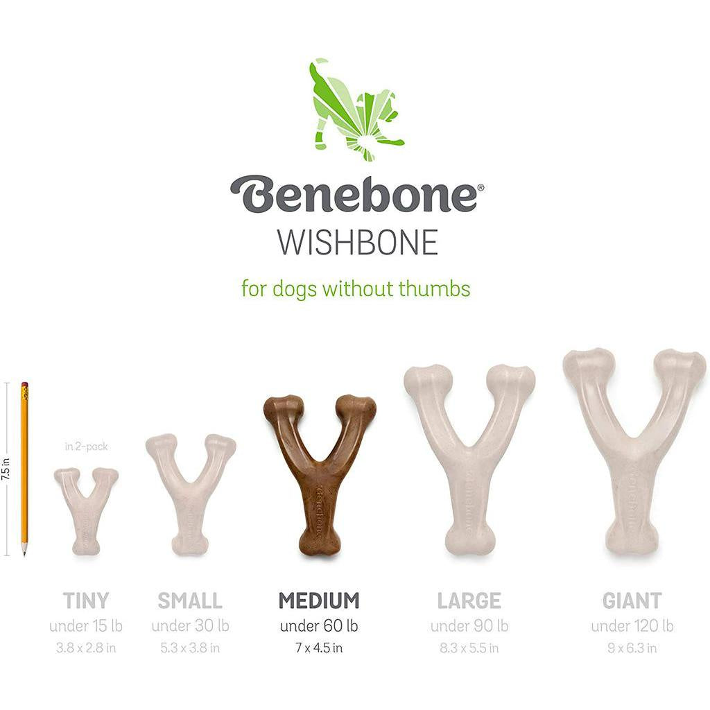 Benebone Wishbone Aggressive Chew Toy, Medium, Real Bacon Flavor