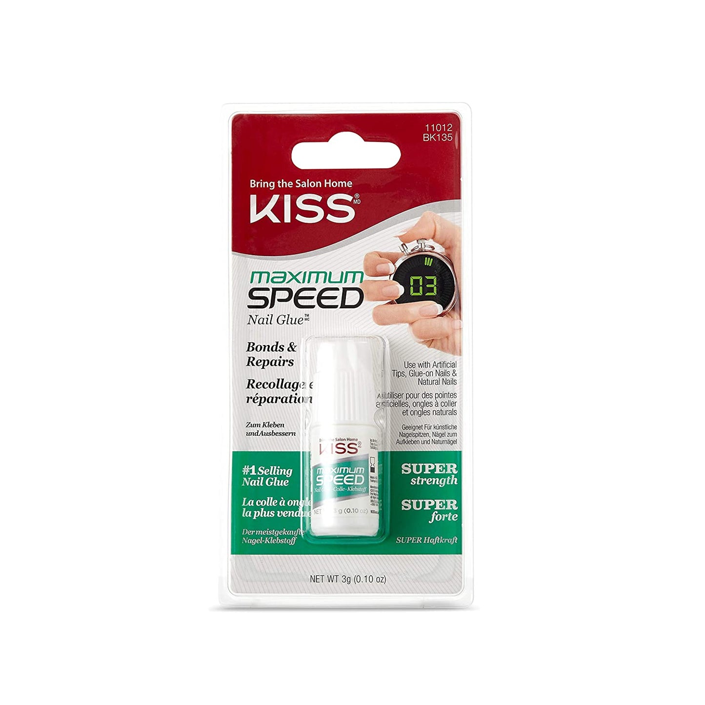 KISS Maximum Speed Nail Glue, 0.10 oz. 3g
