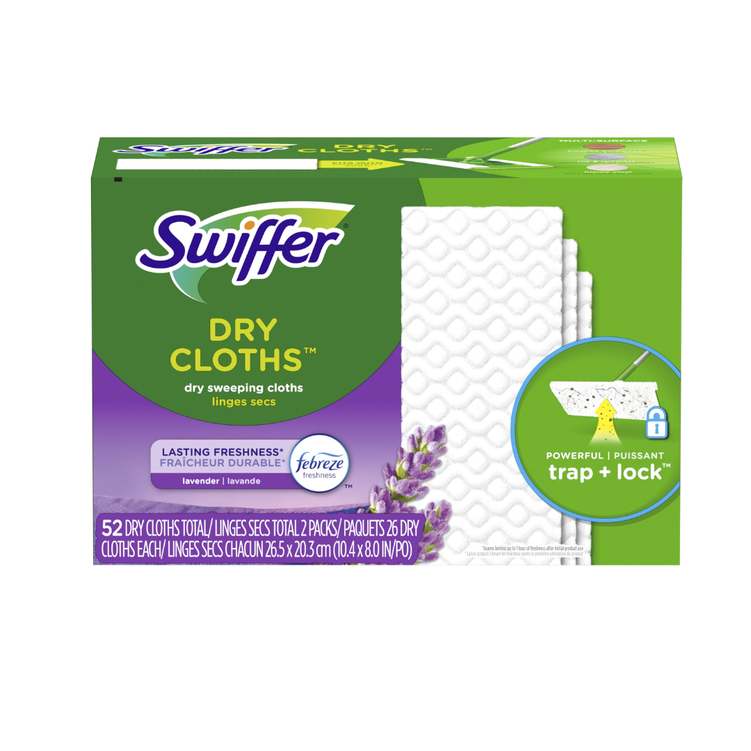 Swiffer Dry Sweeping Clothes, Febreze Freshness Lavender Scent, 52 Pieces