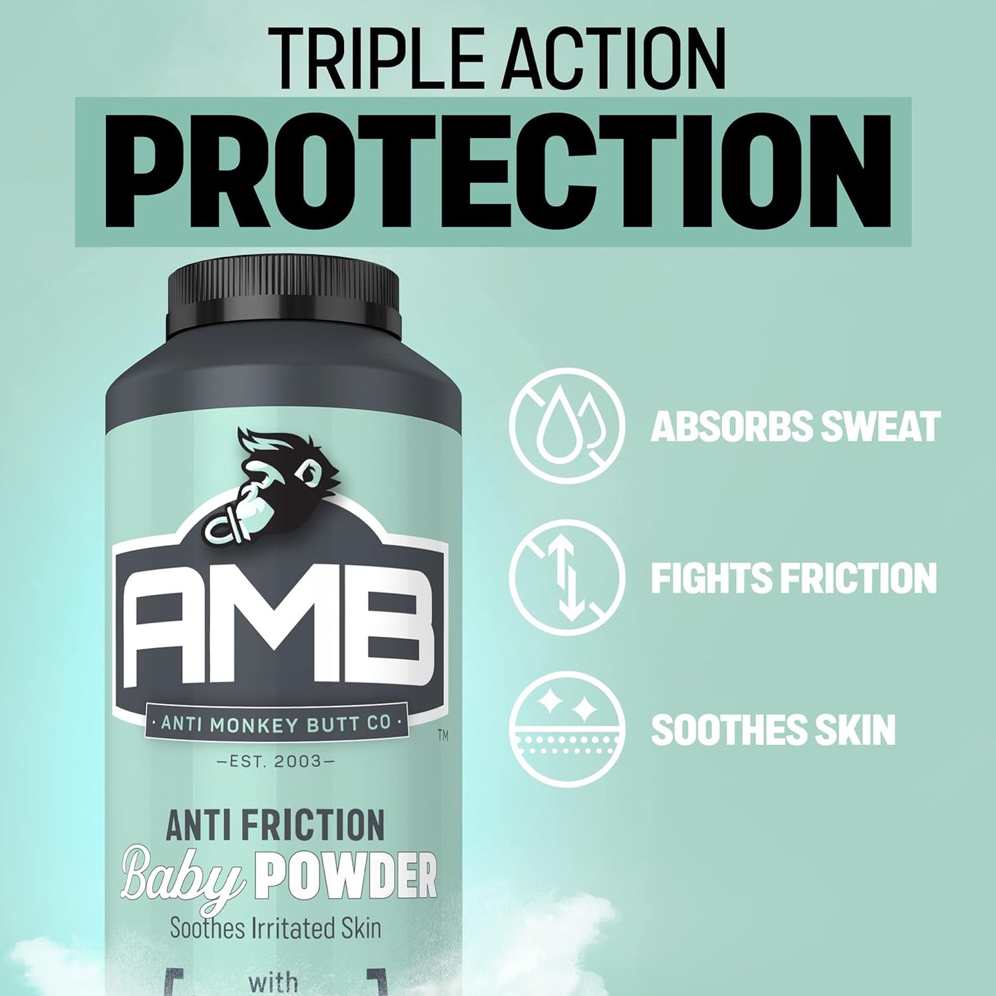 Anti Monkey Butt Co. Anti Friction Baby Powder with Calamine 8oz / 227g