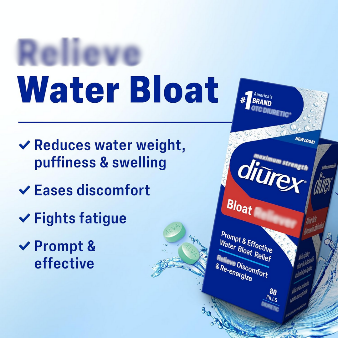 Diurex Ultra Re-Energizing Water Pills Relieves Water Bloat, 80 Pills