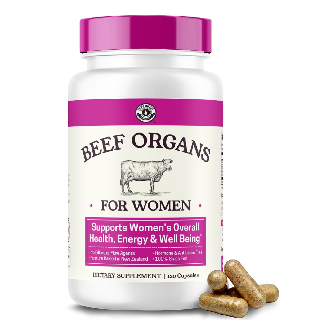 Left Coast Beef Organs Dietary Supplement for Women, 120 Capsules