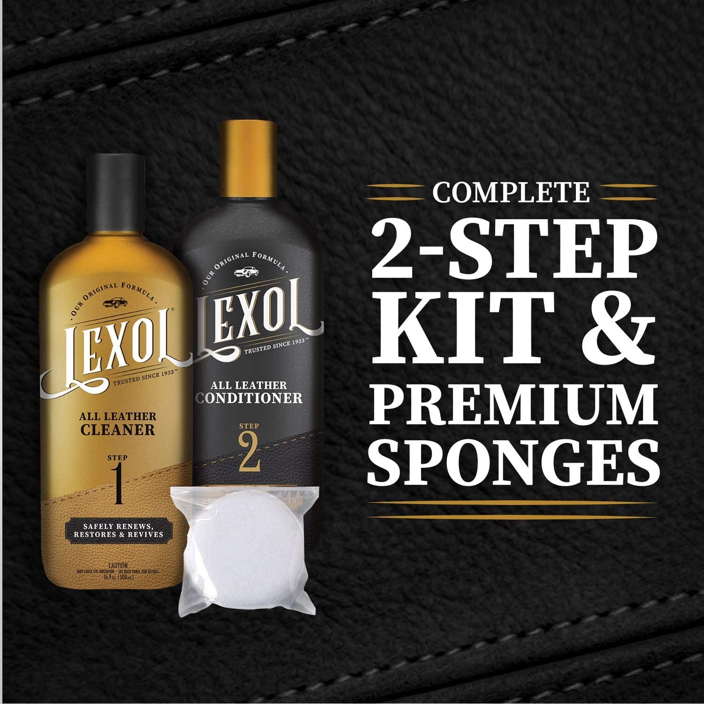Lexol Complete Two-Step Leather Regimen Care Kit, Conditioner & Cleaner, 500 ml (NO BOX)