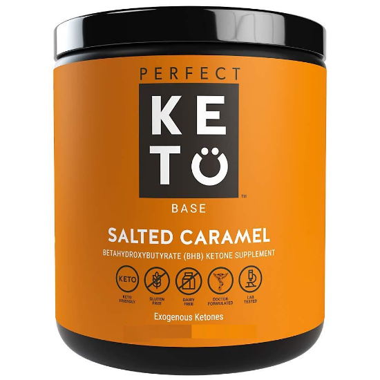 Perfect Keto Exogenous Ketones: Base BHB Salts Supplement (Salted Caramel) 210g