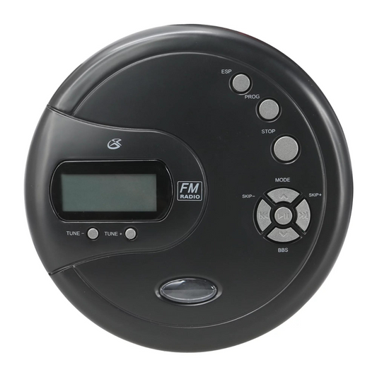 GPX PC332B Portable CD Player With Anti-Skip Protection FM Radio And Stereo Earbuds Black