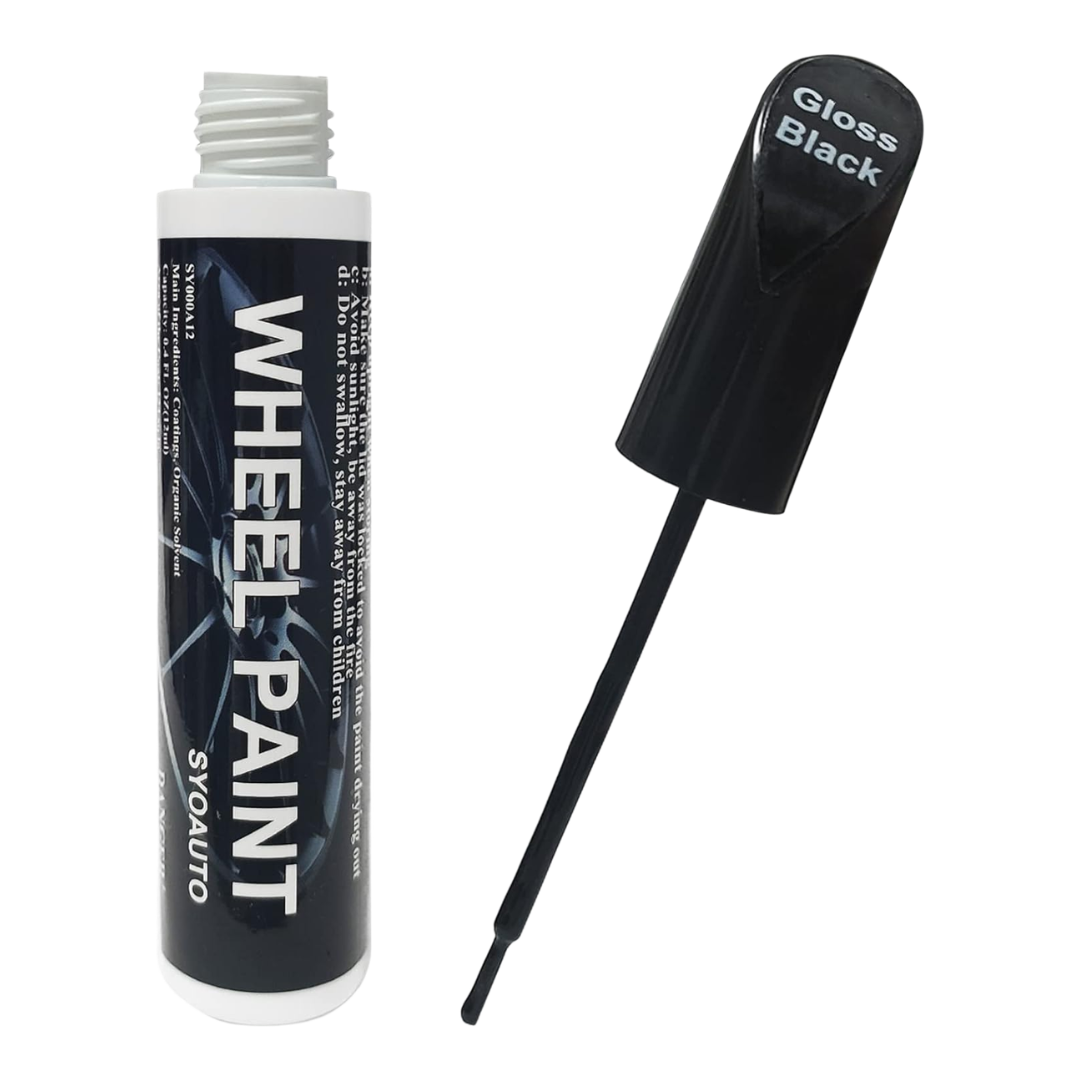 Syoauto Wheel Paint Gloss Black, 0.4 oz / 12 ml