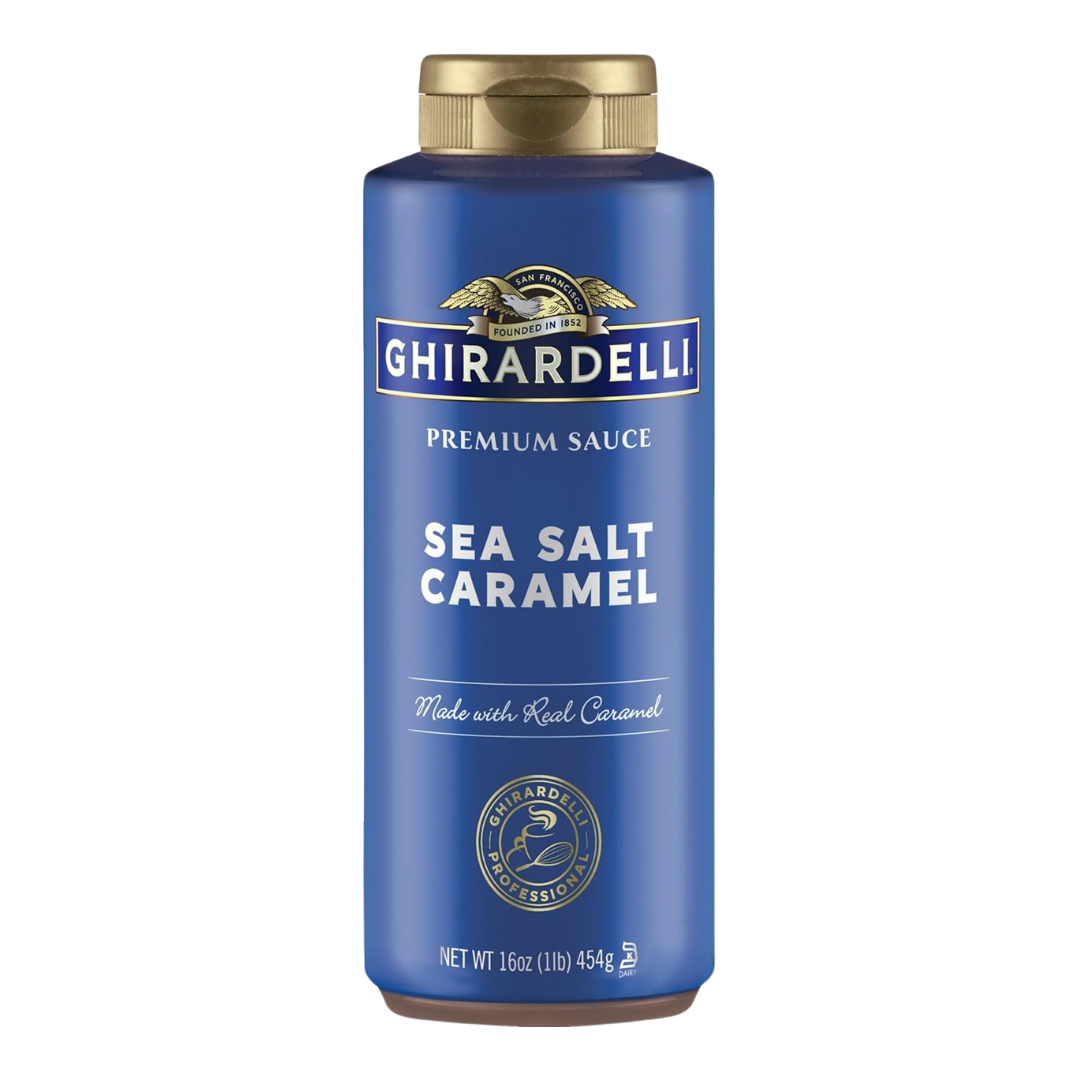 Ghirardelli Chocolate, Vanilla, White Chocolate, Caramel and Sea Salt Caramel Sauces, 16 oz Bottle