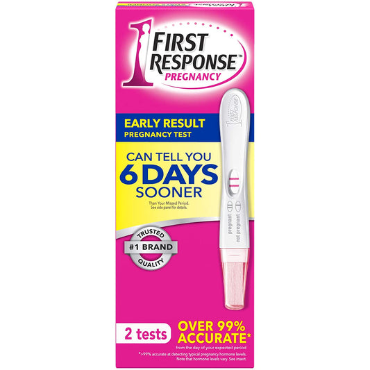 First Response Early Result Pregnancy Test, 2 Pack (Packaging & Test Design May Vary) NO BOX