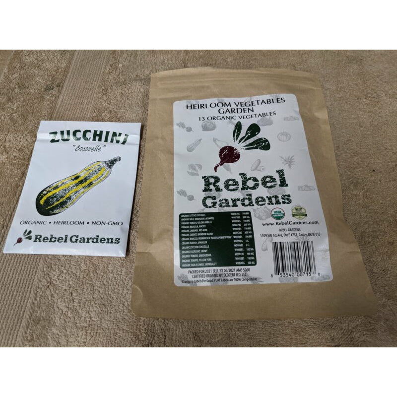 Rebel Gardens Organic Vegetable Planting Seeds 13 Varieties of Non GMO Non Hybrid Heirloom Seeds