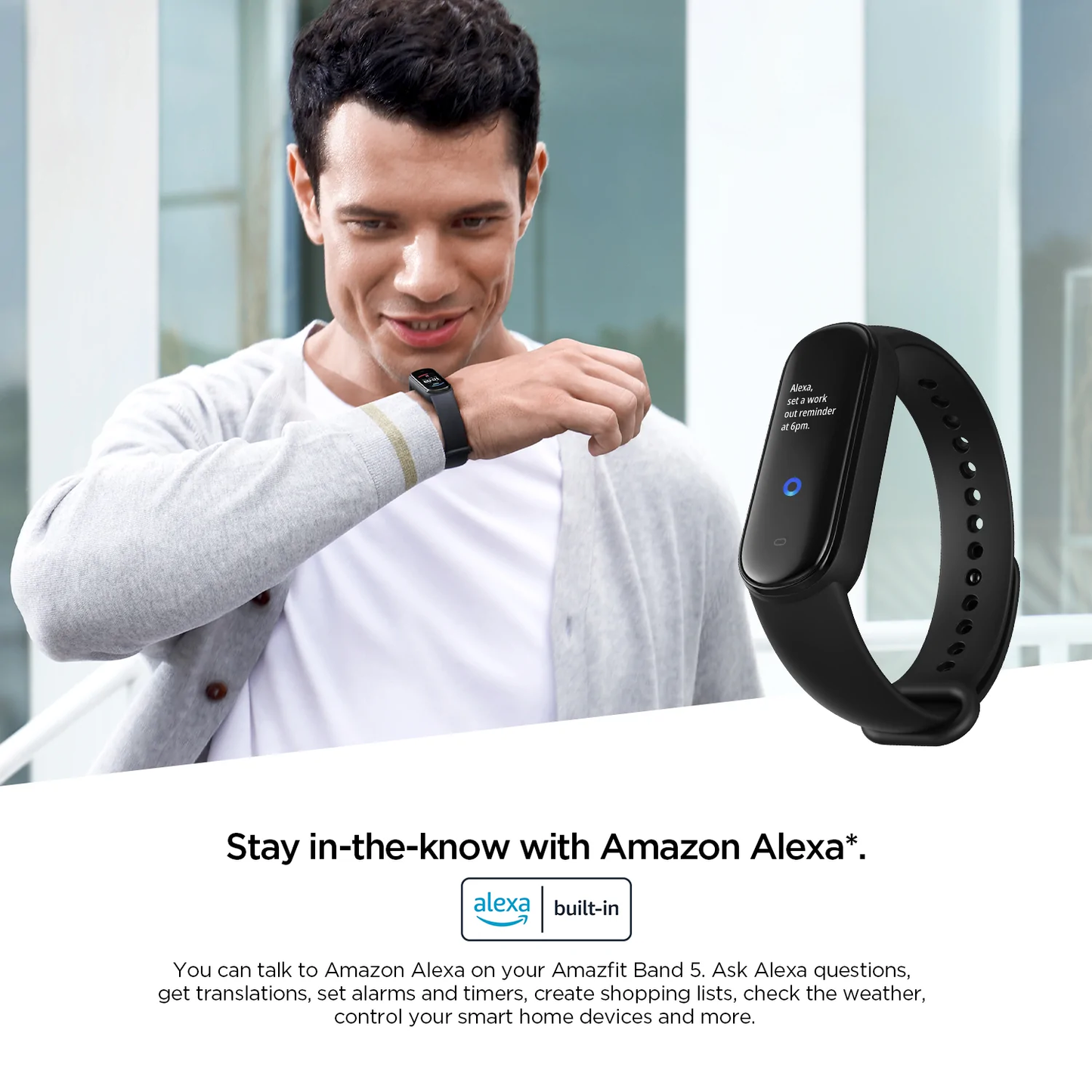 Amazfit Band 5 Blood-Oxygen Measurement Heart Rate & Stress Monitoring With Alexa Built-In A2005