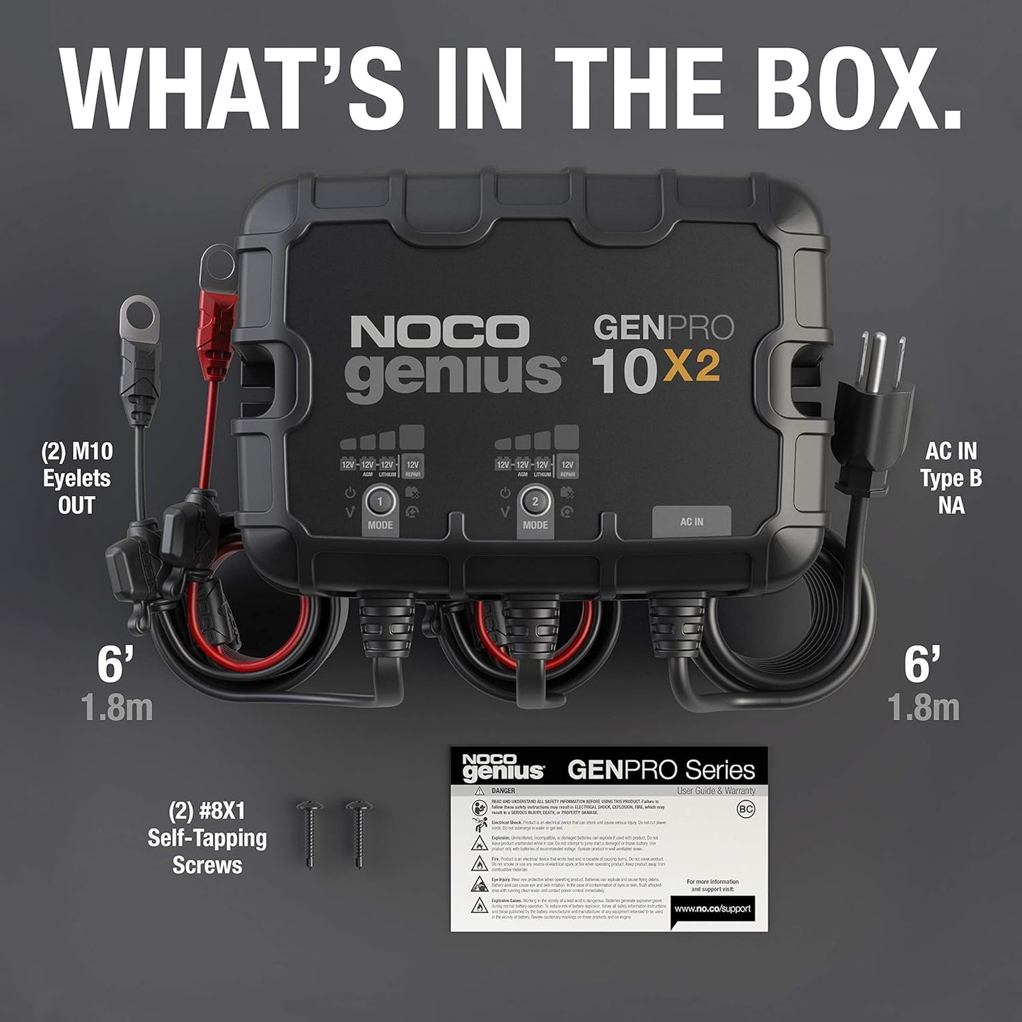 NOCO Genius GENPRO10X2 12V 20A 2-Bank On Battery Charger