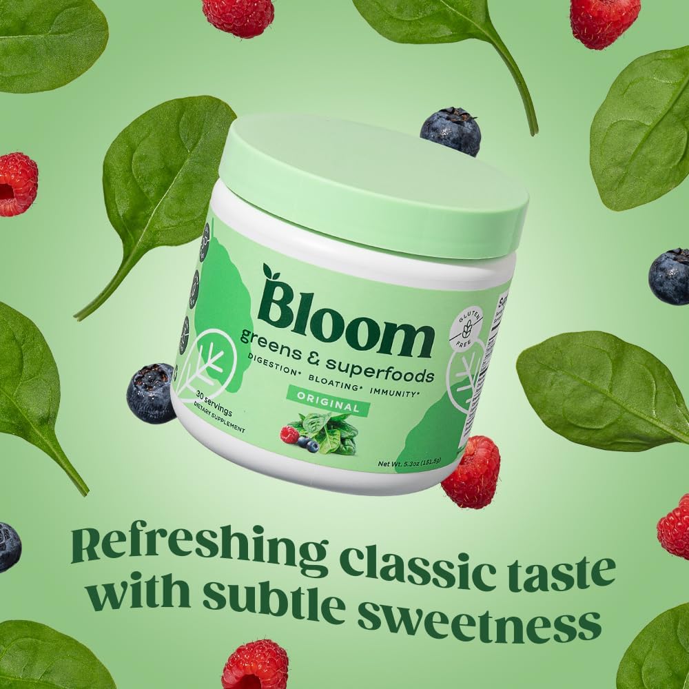 Bloom Super Greens Powder Smoothie & Juice Mix (30 Servings)