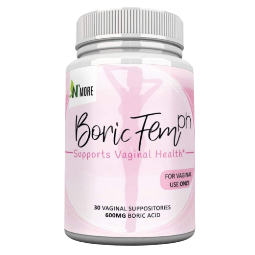 N'More Boric Fem pH 600 mg, 30 Vaginal Suppositories, Supports Vaginal Heath