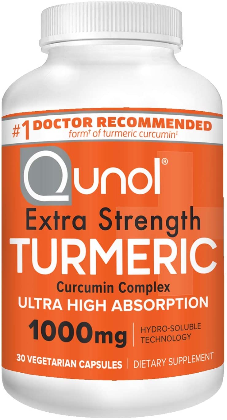 Qunol Extra Strength Turmeric Curcumin Complex with Ultra High Absorption 1000mg - 30 Vegetarian Capsules