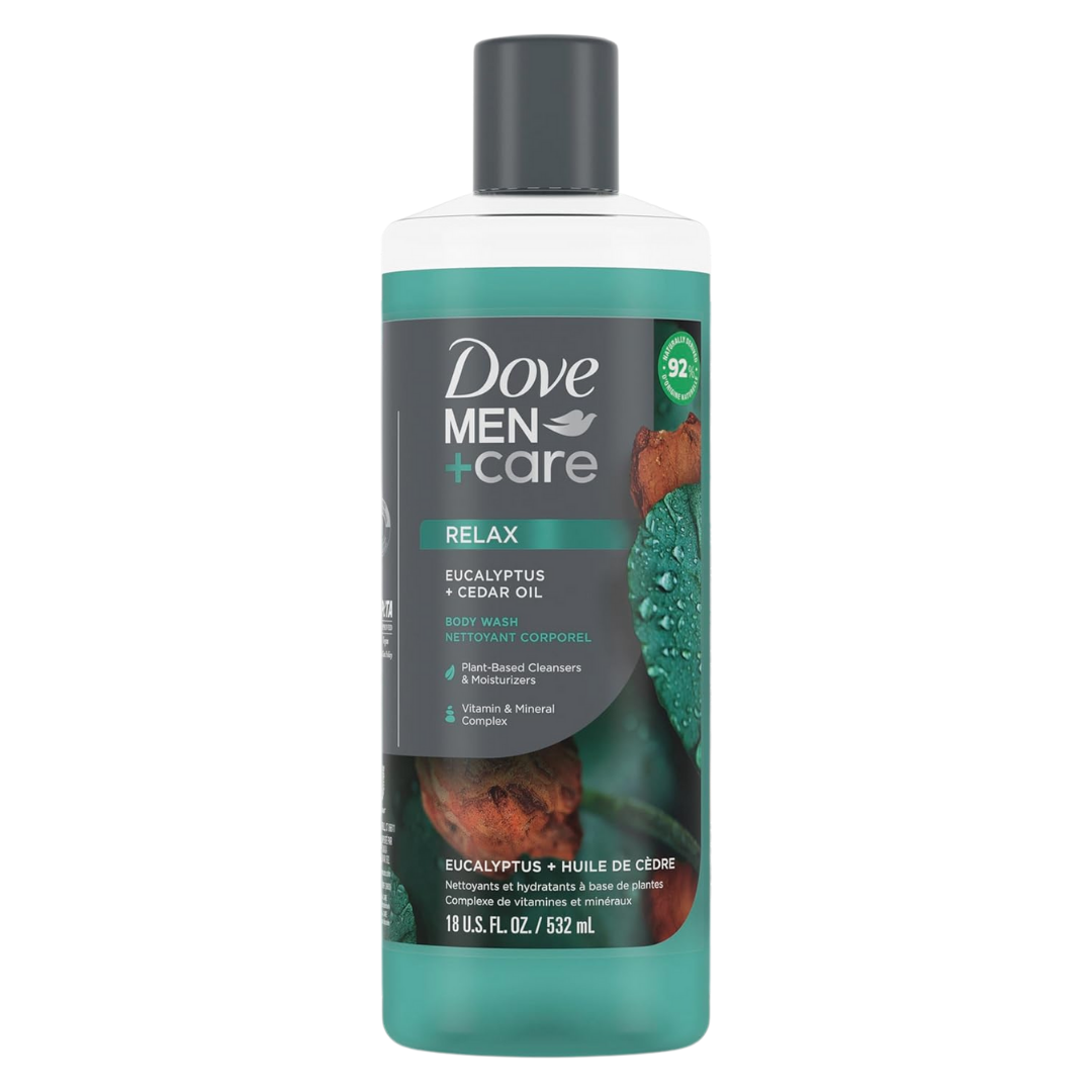 Dove Men+Care Relaxing Eucalyptus Oil + Cedar Hydrating Body Wash, 532 ml / 18 fl. oz.