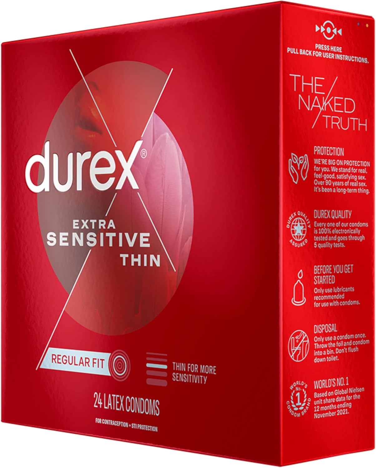 Durex Extra Sensitive Thin Regular Fit 24 Latex Condoms