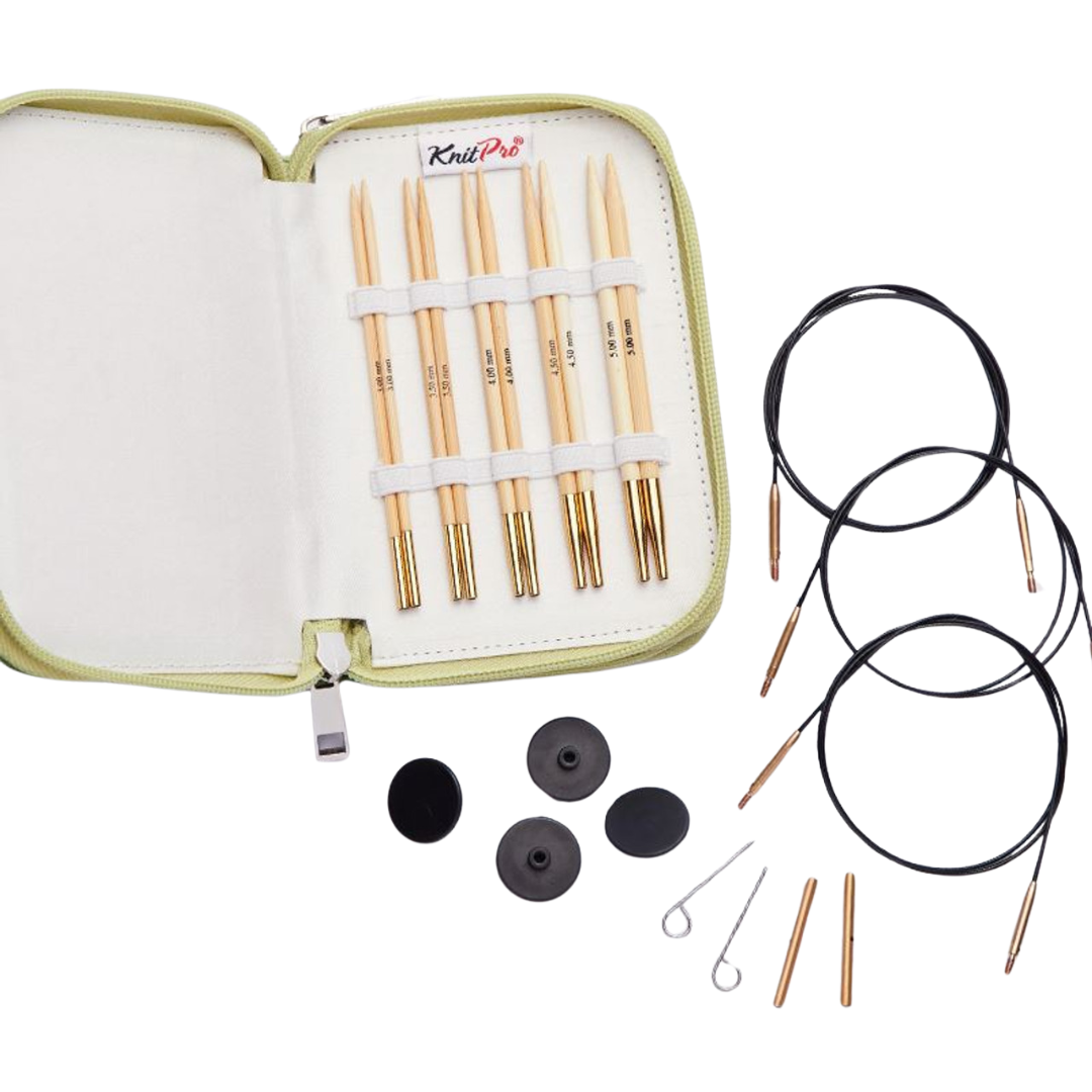 Knitpro Japanese Bamboo Starter Interchangeable Needle Set 13cm / 5 Inch (22552)